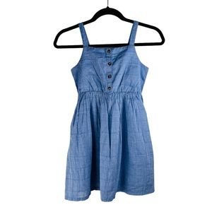Cat & Jack - Girl’s Youth Sleeveless Blue Chambray Dress - Size M 7/8